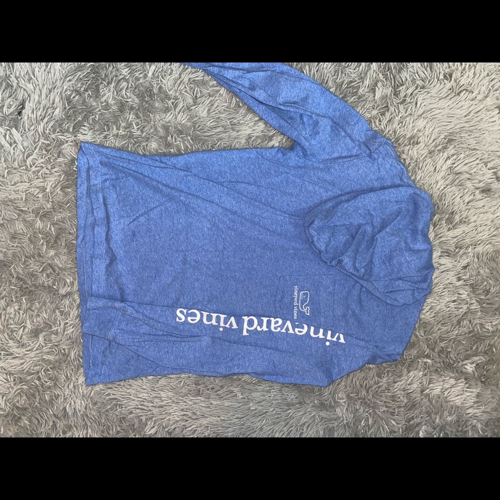 Vineyard Vines blue long sleeve with hoodie.